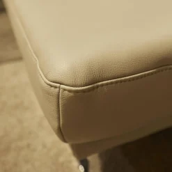 Candy Ecksofas|Ecksofa SW 744 Mallow Echtleder Mercury Light Grey Metallfuß