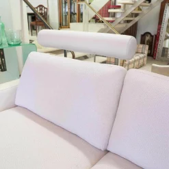 Machalke Ecksofas|Ecksofa System Plus Stoff Leder Weiß Kufe Chrom Mit Kopfstütze