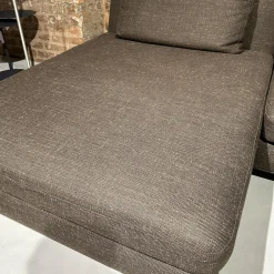 Walter Knoll Ecksofas|Ecksofa Tama Living Stoff B&B Spora 2038350 Braun Super Kufen Massivholz Eiche Weiß Alurahmen Bronze