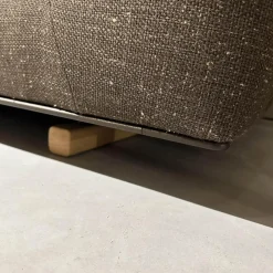 Walter Knoll Ecksofas|Ecksofa Tama Living Stoff B&B Spora 2038350 Braun Super Kufen Massivholz Eiche Weiß Alurahmen Bronze