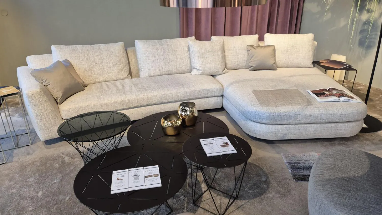 Walter Knoll Ecksofas|Ecksofa Tama Living Stoff 28 Pearl Beige