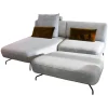 Signet Ecksofas|Ecksofa Taormina Stoff Livio Creme Grau Füße Schwarz Mit 1 Rückenkissen Und 2 Spitzkissen Stoff Genua Kupfer