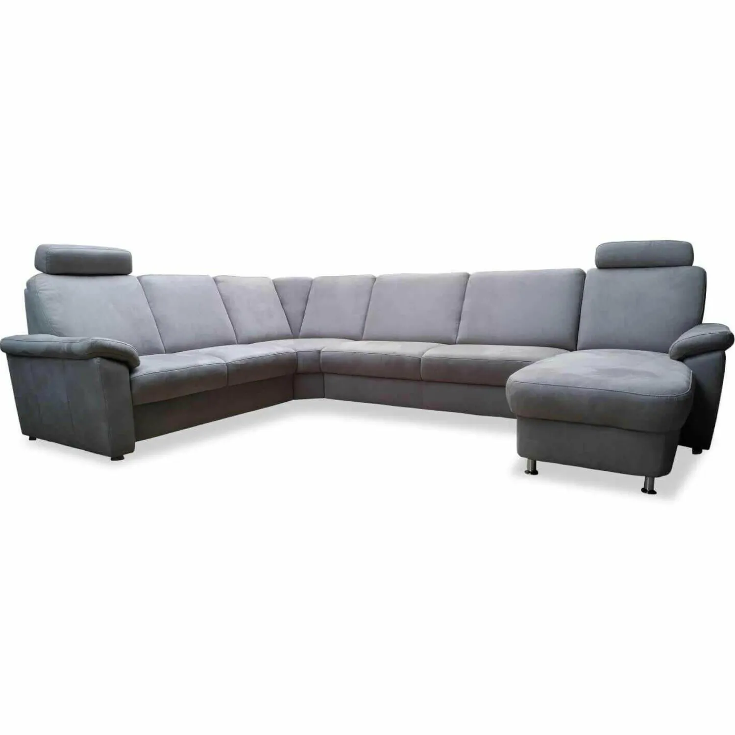 Zehdenick Ecksofas|Ecksofa Triest Tahiti Stoff Holiday Alu mit 2 Kopfstütze