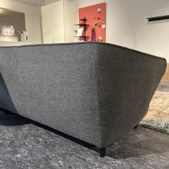 Leolux Ecksofas|Ecksofa Turia Stoff Monza 84 Grau Füße Epoxy Lack Schwarz