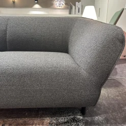 Leolux Ecksofas|Ecksofa Turia Stoff Monza 84 Grau Füße Epoxy Lack Schwarz