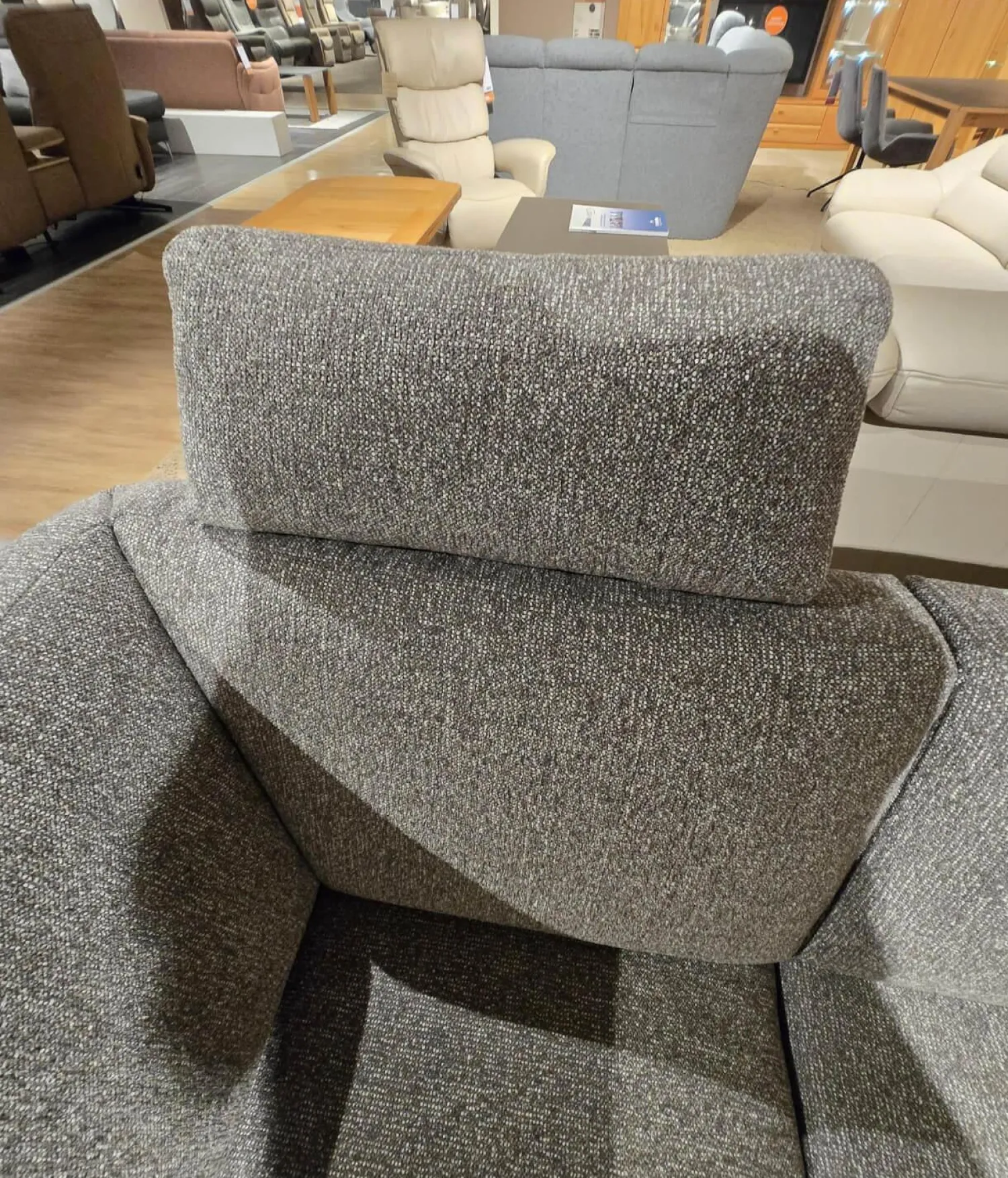 Koinor Ecksofas|Ecksofa Upgrade Stoff 10 Calypso 27 Grau Schwertkufe Aluminium Bronziert Mit Schwenkbarer Armlehne