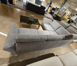 Koinor Ecksofas|Ecksofa Upgrade Stoff 10 Calypso 27 Grau Schwertkufe Aluminium Bronziert Mit Schwenkbarer Armlehne