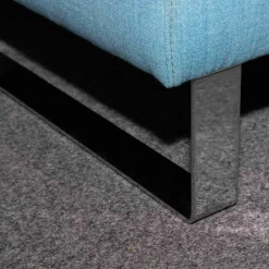 Nolte Ecksofas|Ecksofa Variant Stoff 14 Wollny HellblauFüße Chrom mit Kopfstütze