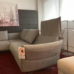 Koinor Ecksofas|Ecksofa Vineto Stoff 13-Lauro 93 Grau Gestell Nickel