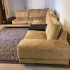 Violetta Ecksofas|Ecksofa Vita 9 Stoff 30 Gingerbread mit Kissen und integrierten Ablagen
