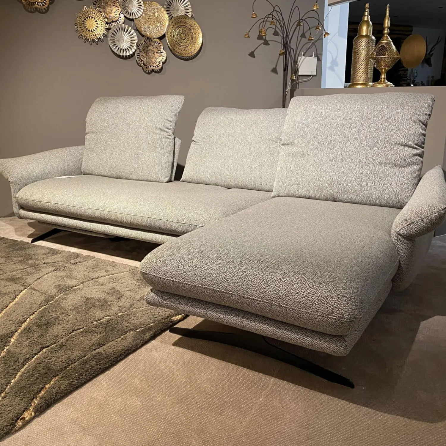 W. Schillig Ecksofas|Ecksofa Willoow 26702 Stoff 70 Q2 Silver Grey 01022 Füße Schwarz