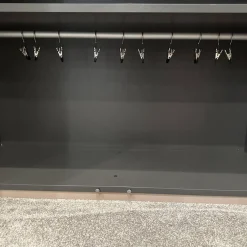 Schönbuch Garderoben|Einbaugarderobe Cabin Lack Rosenholz Fachböden Melamin Beschichtet Dunkelgrau Inklusive Beleuchtung