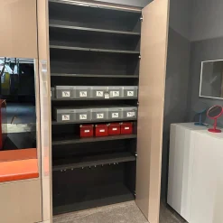 Schönbuch Garderoben|Einbaugarderobe Cabin Lack Rosenholz Fachböden Melamin Beschichtet Dunkelgrau Inklusive Beleuchtung