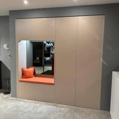 Schönbuch Garderoben|Einbaugarderobe Cabin Lack Rosenholz Fachböden Melamin Beschichtet Dunkelgrau Inklusive Beleuchtung