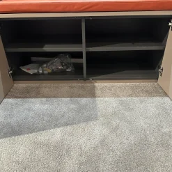 Schönbuch Garderoben|Einbaugarderobe Cabin Lack Rosenholz Fachböden Melamin Beschichtet Dunkelgrau Inklusive Beleuchtung