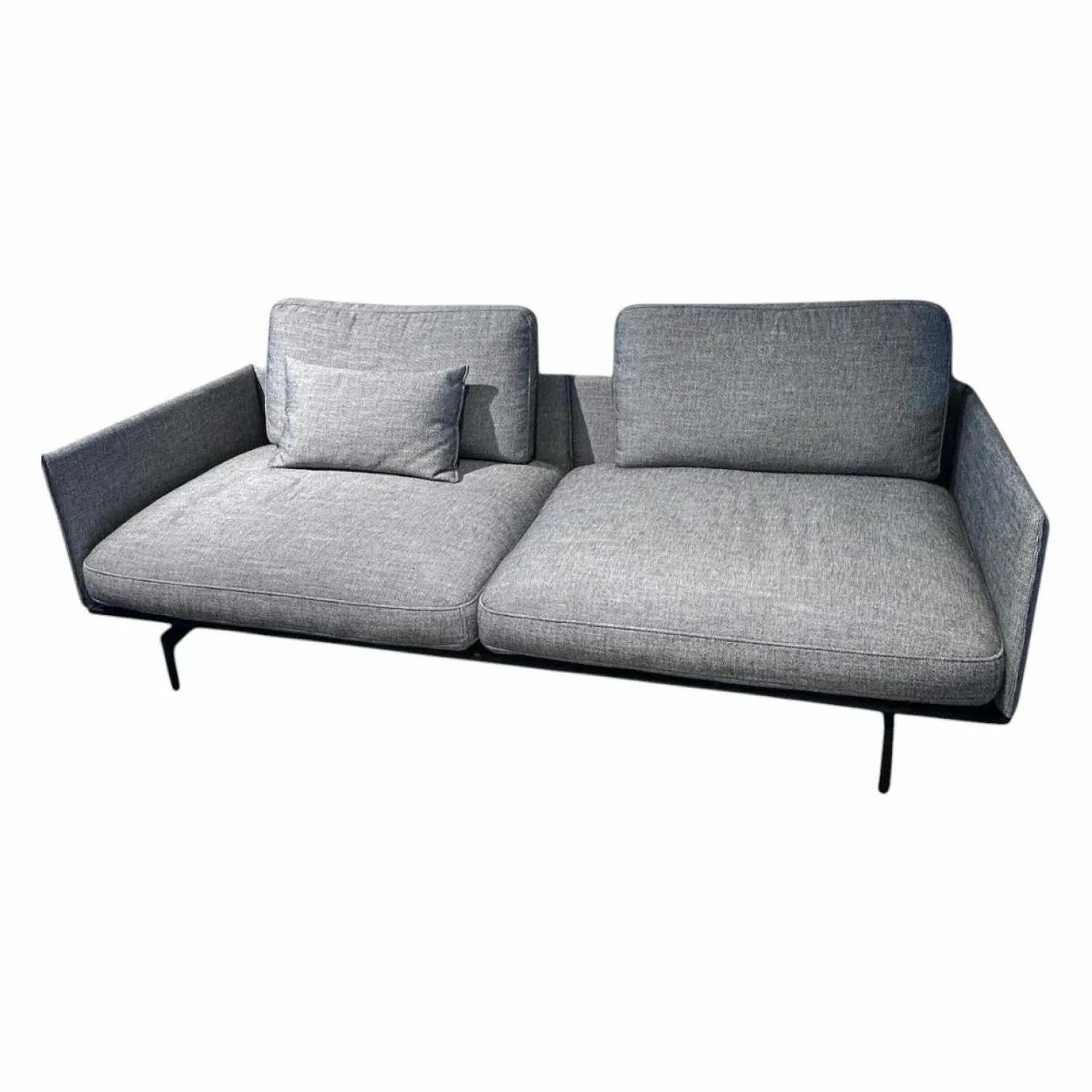 Rolf Benz 3-Sitzer-Sofas|Einzelsofa Liv Smart aus Stoff 18 100 Schwarz Weiß Füße Metall Tiefschwarz Pulverbeschichtet