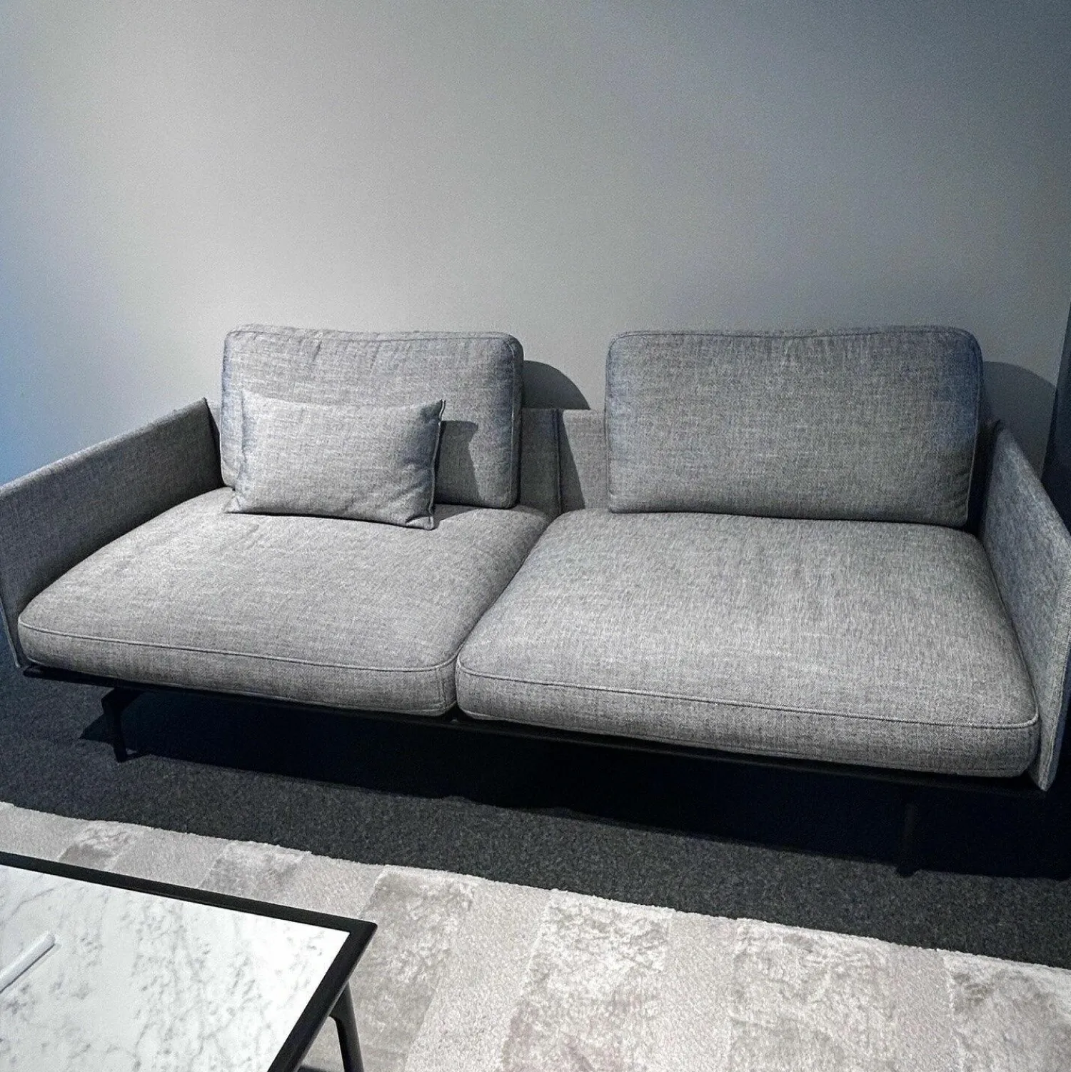 Rolf Benz 3-Sitzer-Sofas|Einzelsofa Liv Smart aus Stoff 18 100 Schwarz Weiß Füße Metall Tiefschwarz Pulverbeschichtet