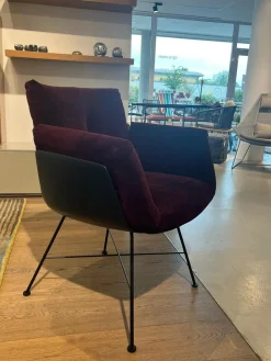 COR Einzelstühle|Einzelstuhl Alvo Stoff Bordeaux Rot Violett Gestell Schwarz