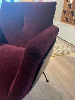 COR Einzelstühle|Einzelstuhl Alvo Stoff Bordeaux Rot Violett Gestell Schwarz