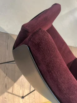 COR Einzelstühle|Einzelstuhl Alvo Stoff Bordeaux Rot Violett Gestell Schwarz