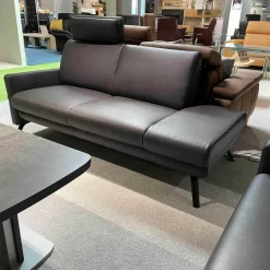 Steinpol Polstergruppen|Elementgruppe Ortho Sedis 2.0 Anthrazit Leder Longlife Evita Anthrazit Metallfuß Schwarz