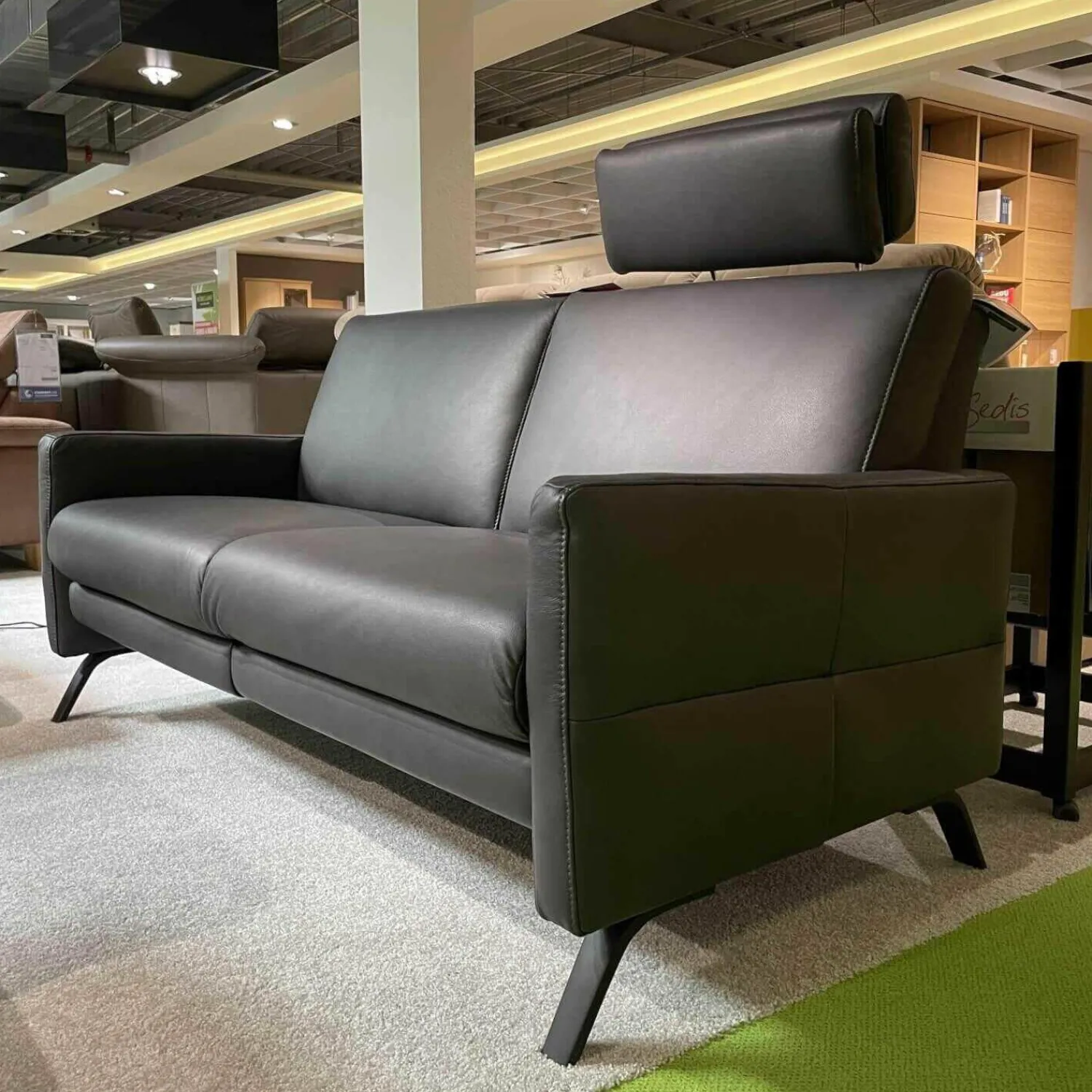 Steinpol Polstergruppen|Elementgruppe Ortho Sedis 2.0 Anthrazit Leder Longlife Evita Anthrazit Metallfuß Schwarz