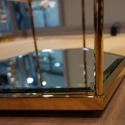 Eichholtz Couchtische|4er Ensemble Couchtisch Sax Platte Klarglas Metallrahmen Mit Gold-Finish