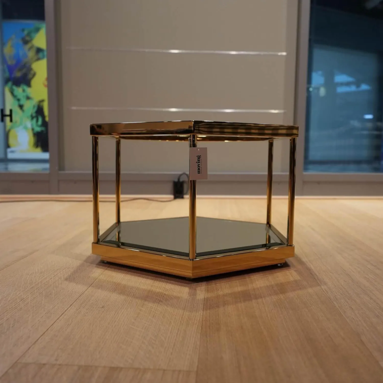 Eichholtz Couchtische|4er Ensemble Couchtisch Sax Platte Klarglas Metallrahmen Mit Gold-Finish