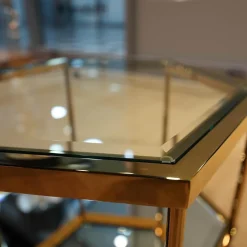 Eichholtz Couchtische|4er Ensemble Couchtisch Sax Platte Klarglas Metallrahmen Mit Gold-Finish