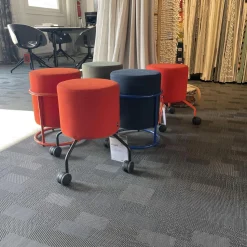 COR Hocker & Sitzsäcke|5er Hockergruppe Drop In Dunkelblau Rotorange Und Olive