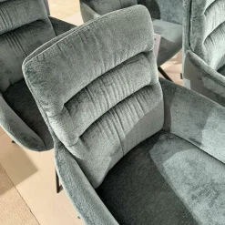 Venjakob Stuhlsets|6er Set Armlehnenstuhl Felia Stoff A Petrol Blau Drehgestell Metall Anthrazit Matt