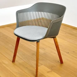 DEDON Stuhlsets|2er Set Armlehnstuhl Aiir Kunststoff Pepper Grau Füße Teak