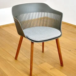 DEDON Stuhlsets|2er Set Armlehnstuhl Aiir Kunststoff Pepper Grau Füße Teak