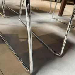 COR Stuhlsets|4er Set Armlehnstuhl Fino 202 Bezg Stoff 7186 Sky Drahtgestell Verchromt