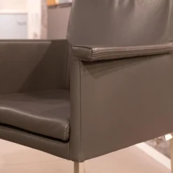 Bert Plantagie Stuhlsets|2-er Set Armlehnstuhl Groove-E Leder Tendens Farbe LD 1200 Graniet Gestell Edelstahl