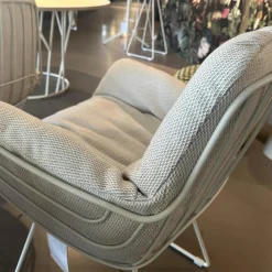 Freifrau Stuhlsets|4er Set Armlehnstuhl Leyasol High Und Low Stoff Lopi Marble R018 Weiß Beige Drahtgestell Grau Weiß