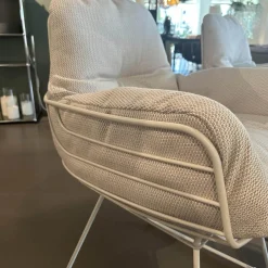 Freifrau Stuhlsets|4er Set Armlehnstuhl Leyasol High Und Low Stoff Lopi Marble R018 Weiß Beige Drahtgestell Grau Weiß