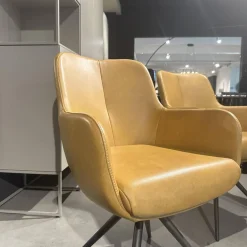 Contur Stuhlsets|3er Set Armlehnstuhl Mis Leder Bolf Kurkuma Gelb Gestell Metall Anthrazit Mit Kunststoffgleitern