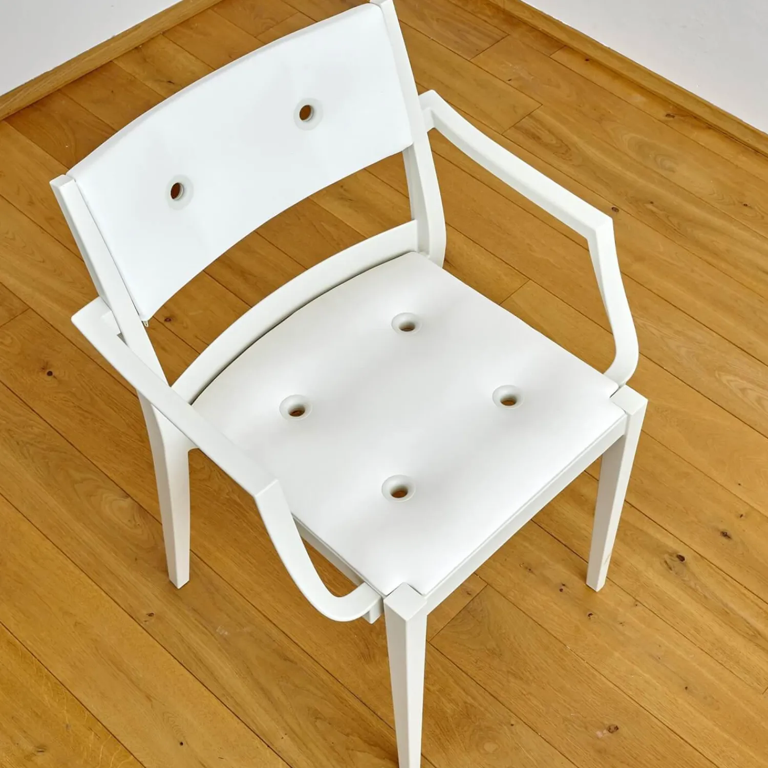 DEDON Stuhlsets|2er Set Armlehnstuhl Play P Starck Sitz Und Rücken Synthetik Weiß Gestell Chalk Weiß