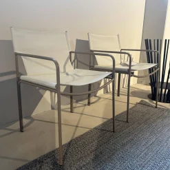 KFF Stuhlsets|2er Set Armlehnstuhl Pool Outdoor Stoff Mare 512 Sand Beige Gestell Metall Struktur Moodbeige