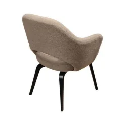 Knoll International Stuhlsets|4er Set Armlehnstuhl Saarinen Konferenz Stoff Colorado Schlamm Braun Beige Gestell Eiche Auf Ebenholz Schwarz