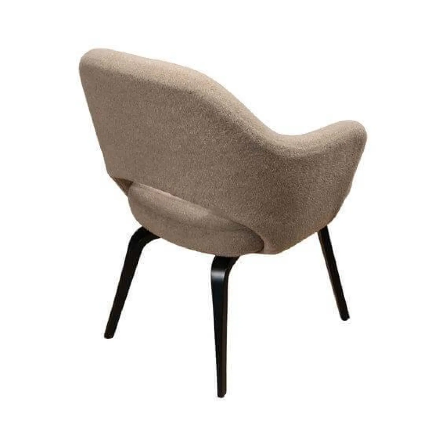 Knoll International Stuhlsets|4er Set Armlehnstuhl Saarinen Konferenz Stoff Colorado Schlamm Braun Beige Gestell Eiche Auf Ebenholz Schwarz