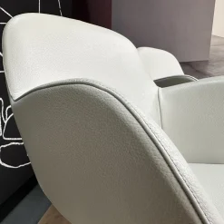 Walter Knoll Stuhlsets|2er Set Armlehnstuhl Sheru Drehbar Bezug Leder Rodeo-Soft 1416 Quartz Grau 5-Fuß-Kreuz Matt Pulverbeschichtet Schwarz