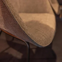 Walter Knoll Stuhlsets|4er Set Armlehnstuhl Sheru Bezug Stoff 25 Togba 7854 Pebble Grau 4-Bein-Gestell Pulverbeschichtet Schwarz