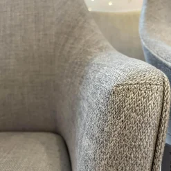 Bielefelder Werkstätten Stuhlsets|6er Set Armlehnstuhl Softshell Stoff Enza 252 Füße Eiche Dunkel Gebeizt