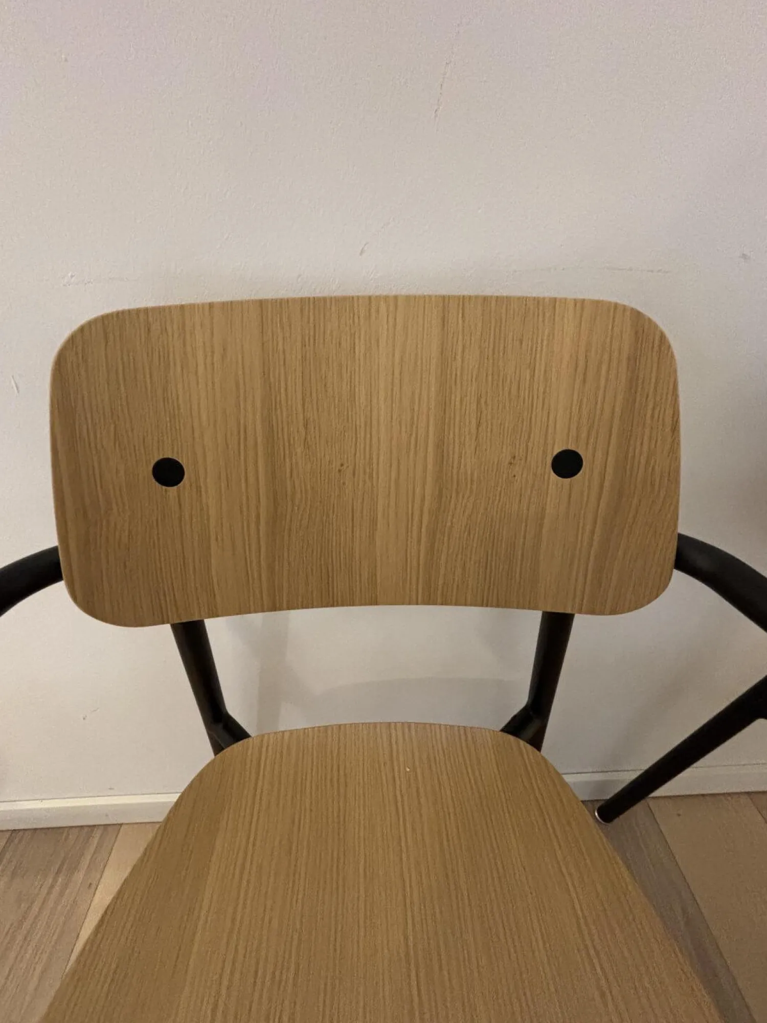 Fermob Stuhlsets|2er Set Armlehnstuhl Studie Eichenholz Furniert Gestell Und Armlehnen Aluminiumrohr Schwarz