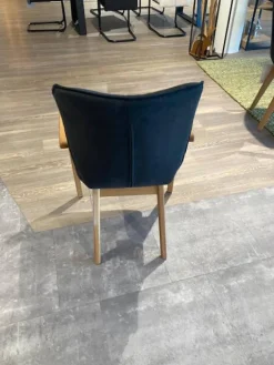 Natura Stuhlsets|4er Set Armlehnstuhl Wilshere Stoff Texel 510 Anthrazit Gestell Massivholz Geölt