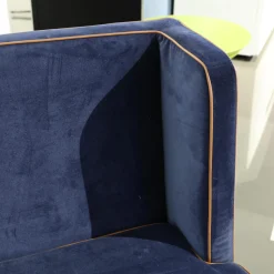 Christine Kröncke Bänke|2er Set Bank CK Dinegra CK400.40 Bezug Allure Velvet Blau 1357 055 Fuß Eiche Dunkel Keder 577.056 Copper Helles Kupfer