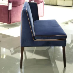 Christine Kröncke Bänke|2er Set Bank CK Dinegra CK400.40 Bezug Allure Velvet Blau 1357 055 Fuß Eiche Dunkel Keder 577.056 Copper Helles Kupfer