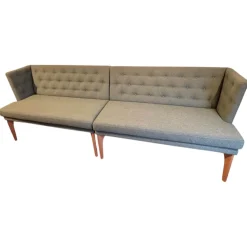 Bielefelder Werkstätten Bänke|2er Set Bank Polo BW 167 6002 Stoff Queen 1775 434 Grün Gestell Eiche Natur Geölt